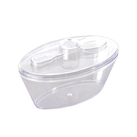 SMARTY HAD A PARTY 4 oz. Clear Oval Plastic Mini Cup with Lid and Spoon (288 Cups), 288PK 2636-CASE
